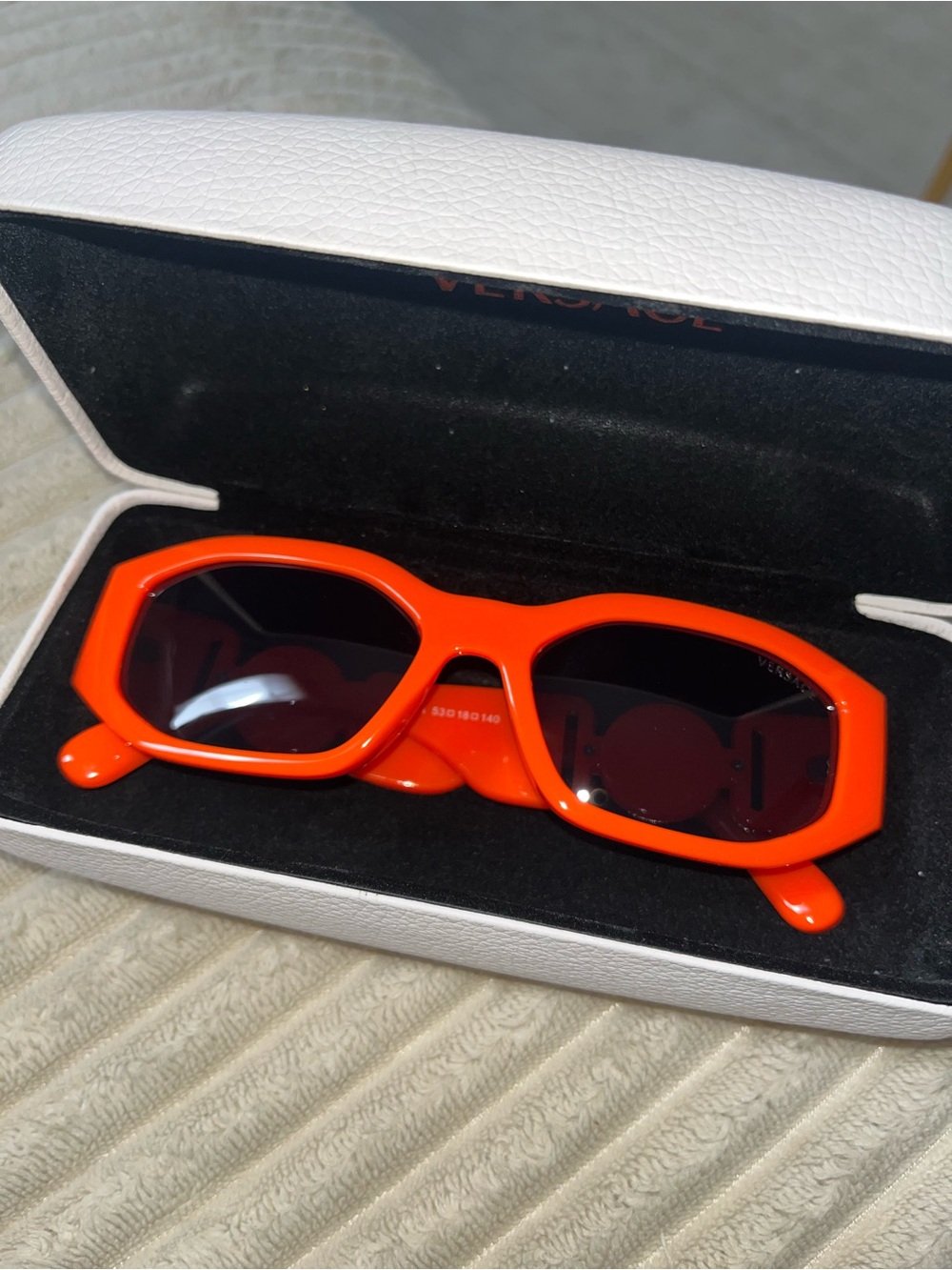 Brand new !! Never worn Versace Orange biggie Sunglasses